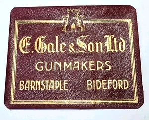 E Gale & Sons Barnstaple Escopeta/Rifle Motor Pistola Estuche Cuero Etiqueta Comercial - Imagen 1 de 2