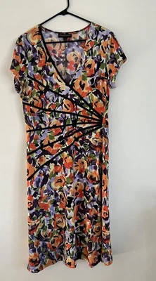 Vestido Vaina Midi CONNECTED APPAREL Mujer Talla 16 Multicolor Floral Elastizado Foto 1 de 4