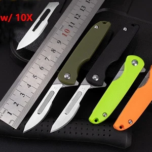 Cuchillo de bisturí plegable EDC cuchillo utilitario de bolsillo llavero al aire libre cuchillo mejores regalos - Imagen 1 de 24