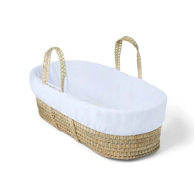 Clair de Lune Fleece Liner/Dressing for Palm and Wicker Moses Baskets (White) - Imagem 1 de 2