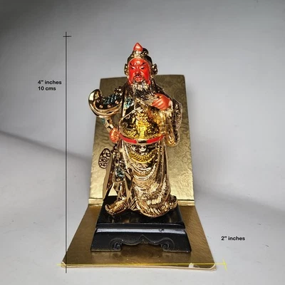 Estatua Feng Shui General Kwan Kung Kong 4"H x 2W" pulgadas Foto 1 de 4