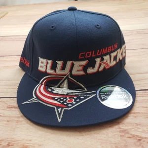Columbus Blue Jackets Hat Cap Fitted 6 7/8-7 1/4 Block Head NHL Hockey Reebok A4 - Picture 1 of 9