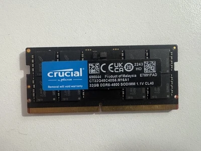 Crucial 32GB DDR5-4800 laptop RAM - Image 1 of 2