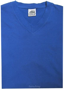 New Men's V-neck T-shirt Short Sleeve Cotton undershirt casual summer Royal Blue - Picture 1 of 2
