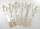 Genuine Mother of Pearl Caviar Spoon Tea Sugar Dessert  Spoon 4.5" Set of 6