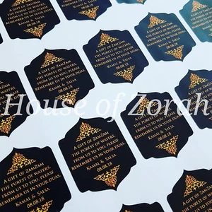 Personalisierte Luxus schwarz und gold Party Hochzeit Gefallen Danke Zam Zam Zam Aufkleber - Bild 1 von 1