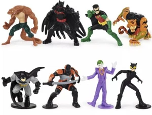 Paquete de 8 mini figuras de 2"" de DC Batman criatura caos Batman Robin Joker Catwoman - Imagen 1 de 9