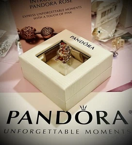 PANDORA Mickey & Minnie Disney Parks Sleigh Rose Gold Plated Charm 788450C01 NEW - Picture 1 of 14