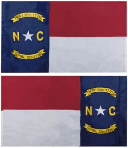 2.5 x 4 North Carolina 2.5'x4' Nylon 300D Embroidered Double Sided Sleeve - Picture 1 of 12