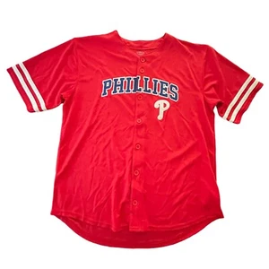 Offizielles MLB Original Philadelphia Phillies Kinder Jugend Größe L 14/16 Knopf Trikot - Bild 1 von 6