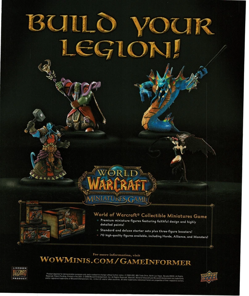 2008 World Of Warcraft Miniatures Game Figures Vintage Print Ad - Image 1 of 1