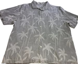 Camisa Tommy Bahama Botón Tropical Hawaiana Talla XL Palmeras Gris - Imagen 1 de 6