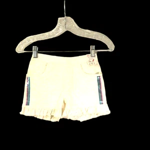 Girl’s Denim Shorts Size 6 NEW white Cut-Off Cotton 365 Kids From Garanimals - Picture 1 of 12