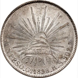 1898 Go RS NGC MS62 MEXICO 1 UN PESO FUERTE SILVER HIGHLY COLLECTED SERIES - Picture 1 of 3
