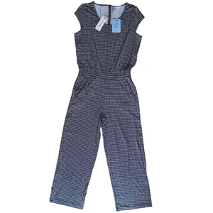 Street One Jumpsuit Overall Sommer Damen Gr. 38 Schwarz/Weiß Ärmellos NEU - Bild 1 von 4