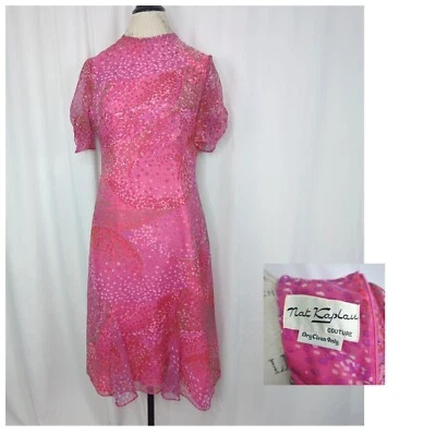 Vestido Vintage Nat Kaplan Mediano Rosa Estrás Foto 1 de 4