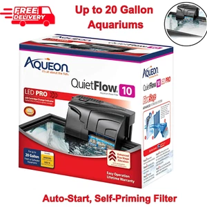 Aqueon QuietFlow 10 LED PRO Aquarium Fish Tank Power Filter For Up to 20 Gallon - Picture 1 of 10