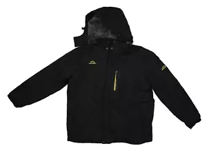 Outdoor SPort Jacket Fleece Lined Hooded Waterproof Rain Windproof Black Mens XL - Picture 1 of 6