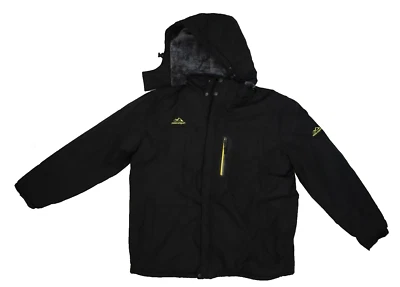 Outdoor SPort Jacket Fleece Lined Hooded Waterproof Rain Windproof Black Mens XL - Image 1 of 4