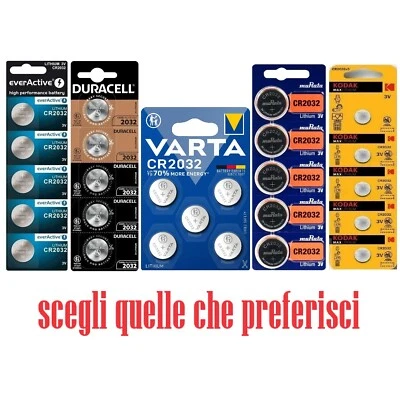 batteria cr2032 pila bottone 3v litio 2032 coin cell cmos bios pc batterie pile - Immagine 1 di 4