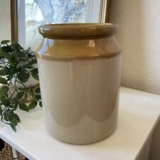 Vintage Large 19” Glazed Stoneware Jar Utensil Pot Vase Farmhouse Rustic Decor