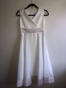 American Girl Sz 14 Flower Girl Dress Like Your Doll White Pink Satin Sleeveless - Picture 1 of 12