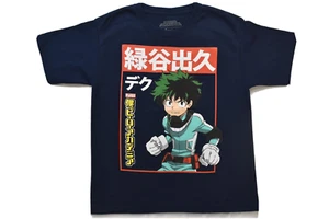 My Hero Academia Boys Izuka Navy Blue Shirt New XS(4-5),M(8),L(10-12), XL(14-16) - Picture 1 of 5