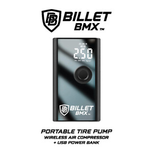 BILLET BMX PORTABLE TIRE PUMP - WIRELESS AIR COMPRESSOR + USB POWER BANK