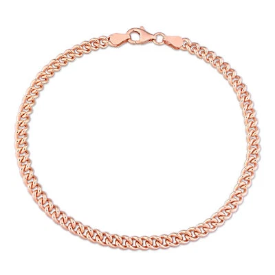 Brazalete de cadena de eslabones de 4,4 mm enchapados en rosa Amour - 9 pulgadas Foto 1 de 4