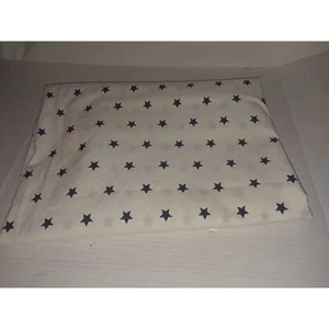Pottery Barn Twin Size Flat Sheet Blue Stars Western Americana - Picture 1 of 5