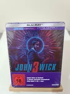 JOHN WICK 3 LIMITED EDITION BLU-RAY STEELBOOK, GERMAN IMPORT, BRAND NEW - Picture 1 of 14