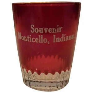 Souvenir Shot Glass Monticello Indiana Circa 1910 - Picture 1 of 7