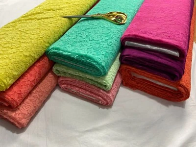 CHEAPEST FABRICS UK High quality nylon spandex lace Net fabric 60" Bridal/Crafts/Dress Fabric-SALE