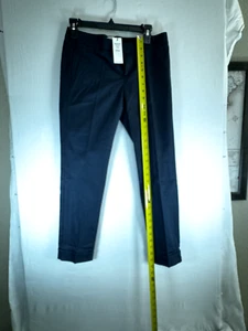 Ecru Trouser Pants Womens Size 2 NAVY Ankle Cropped Low Rise Flat Front - Picture 1 of 8