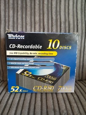 TEVION (BOX OF 10) - 52X, CD-R80, 700MB (CD RECORDABLE DISCS, 80 MINS) SEALED - Image 1 of 4