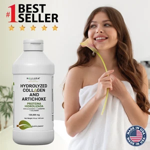 Hydrolyzed Collagen Liquid PLUS Artichoke 16 Oz +  Vitamin C, Skin, Hair & Nails - Picture 1 of 8