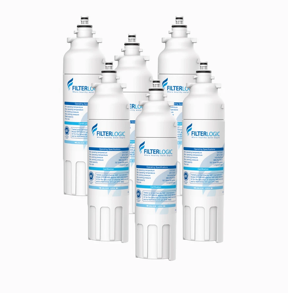 6 Packs FilterLogic Refrigerator Water Filter Replacement for LG® LT800P®  - Image 1 of 4