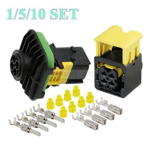 Kit de enchufe conector impermeable macho hembra automotriz TE HDSCS de 4 vías/pin - Imagen 1 de 9