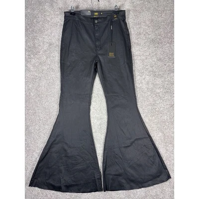 Pantalones acampanados de tiro alto L B Lucky Blessed negros para mujer talla 14 mezcla de viscosa Foto 1 de 4