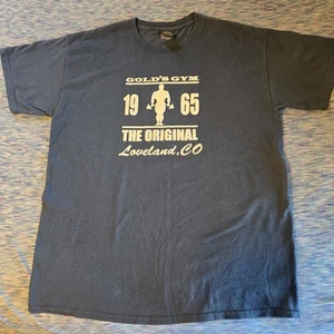 Gold's Gym T-Shirt Herren Large Dunkelblau Grafik The Original Baumwolle Kurzarm - Bild 1 von 7