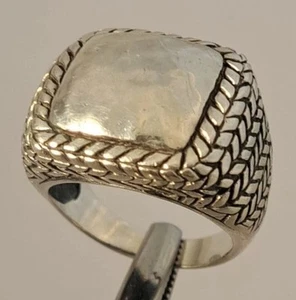 SILPADA Sterling Silver Wide Domed Tapered Band Ring Hammered Rope Design s 8.25 - Picture 1 of 7
