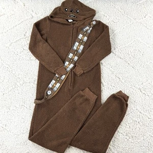 Adult Star Wars Size Small Chewbacca Hooded Plush Pajama Costume One Piece Sleep - Picture 1 of 10