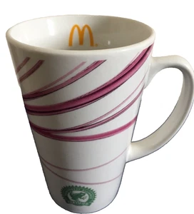 Kenco McDonalds Rainforest Pink Swirl Design Ceramic Coffee Latte Mug 2009 - Picture 1 of 4