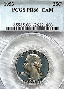 1953-P George Washington Silver Quarter Proof PCGS PR66 / HARD TO FIND /UNC - Picture 1 of 16