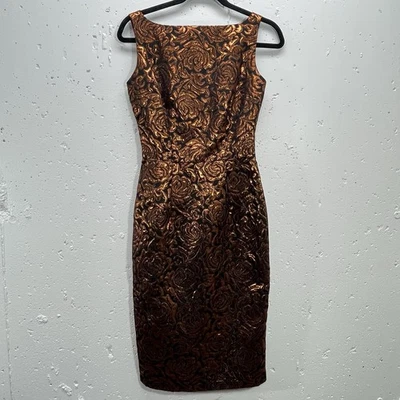 Vestido Bettie Page by Tatyana XS para mujer metálico bronce rosa fiesta vacaciones pin up Foto 1 de 4