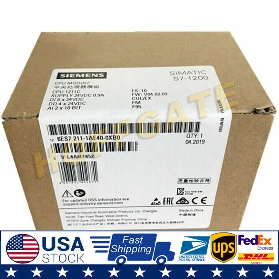 Nova CPU Siemens 6ES7 211-1AE40-0XB0 6ES7211-1AE40-0XB0 SIMATIC S7-1200 1211C - Imagem 1 de 3