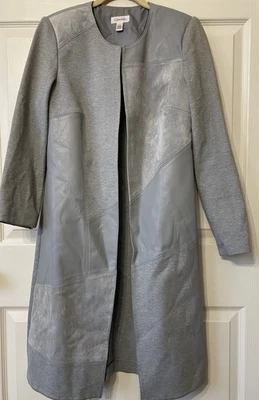 Abrigo CALVIN KLEIN imitación gamuza y cuero talla 6, único, elegante Foto 1 de 4