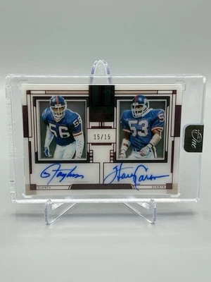2023 Panini One - Lawrence Taylor Harry Carson - Plus One Signatures Red - 15/15 - Image 1 of 2