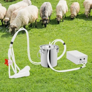 Electric Pulsation Cow Milking Machine with 0.79 Gal Stainless Steel Bucket - Picture 1 of 18
