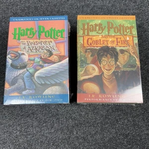 Harry Potter Audiobook Cassette Books 3, 4 Azkaban Goblet Fire New Sealed - Picture 1 of 5